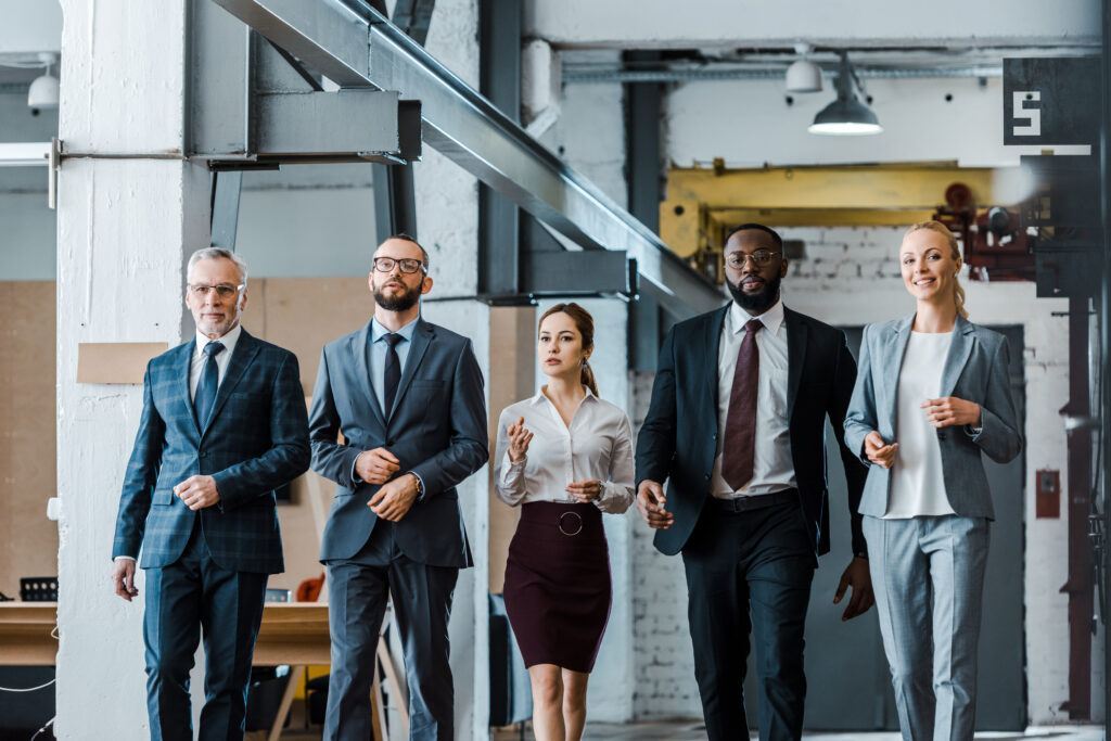 Company executives walking together